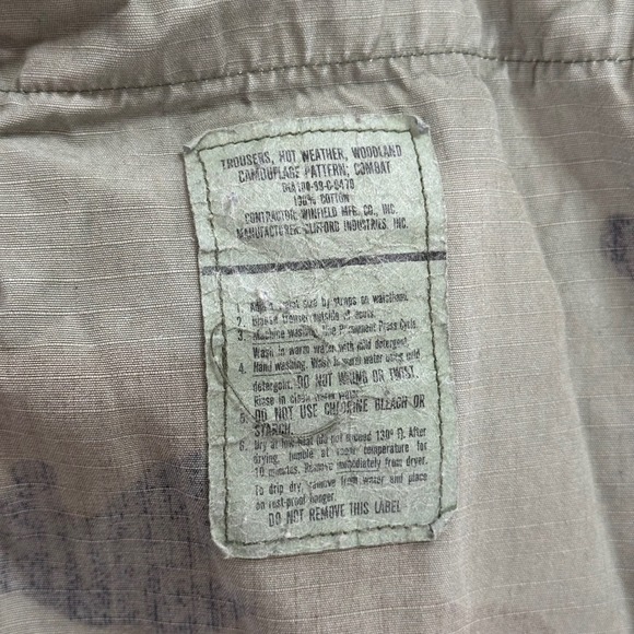 US Army Woodland Camo Combat Cargo Pants Small 29x31 Long Hot Weather 100 Cotton - Picture 6 of 8